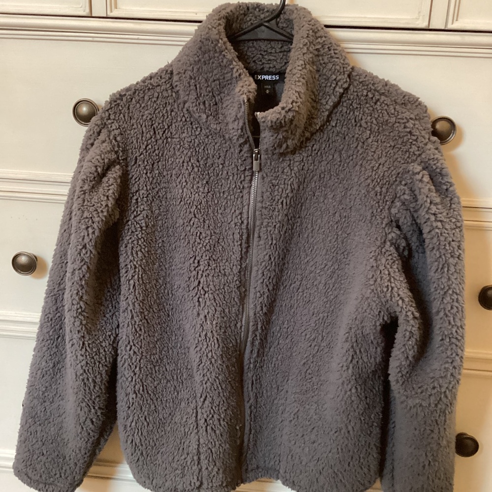 Express full zip Teddy jacket in size M